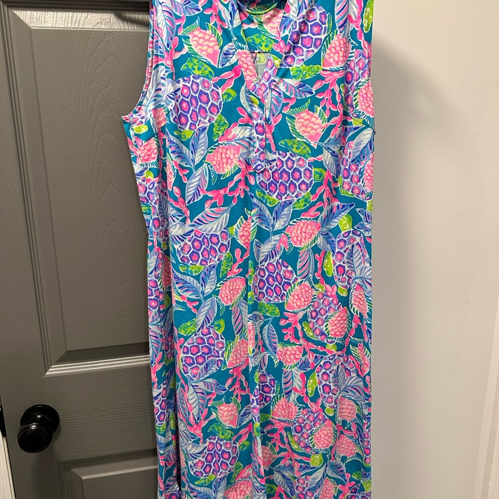 Lilly Pulitzer Pink and Blue Tropical Dress